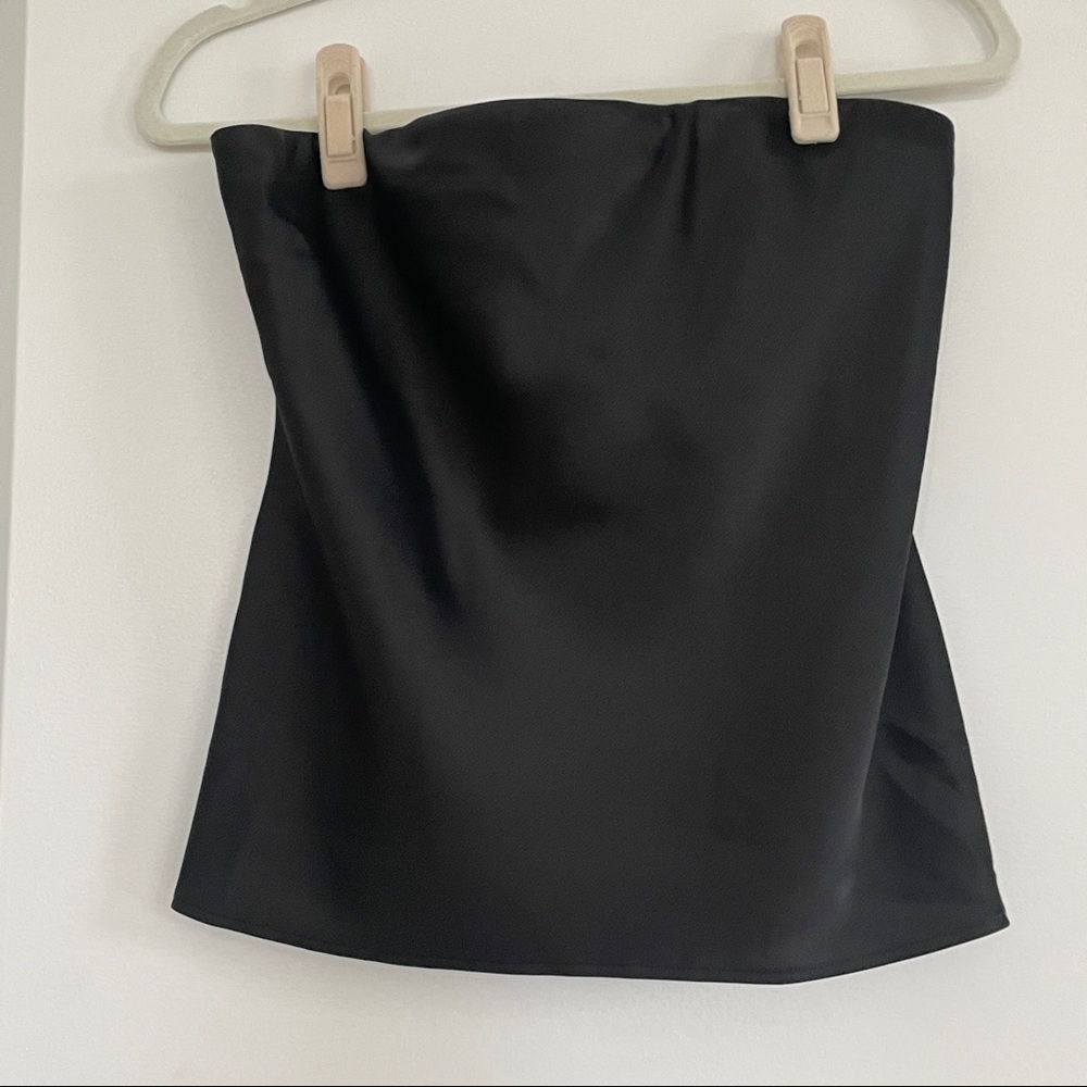 WAYF black satin tube top